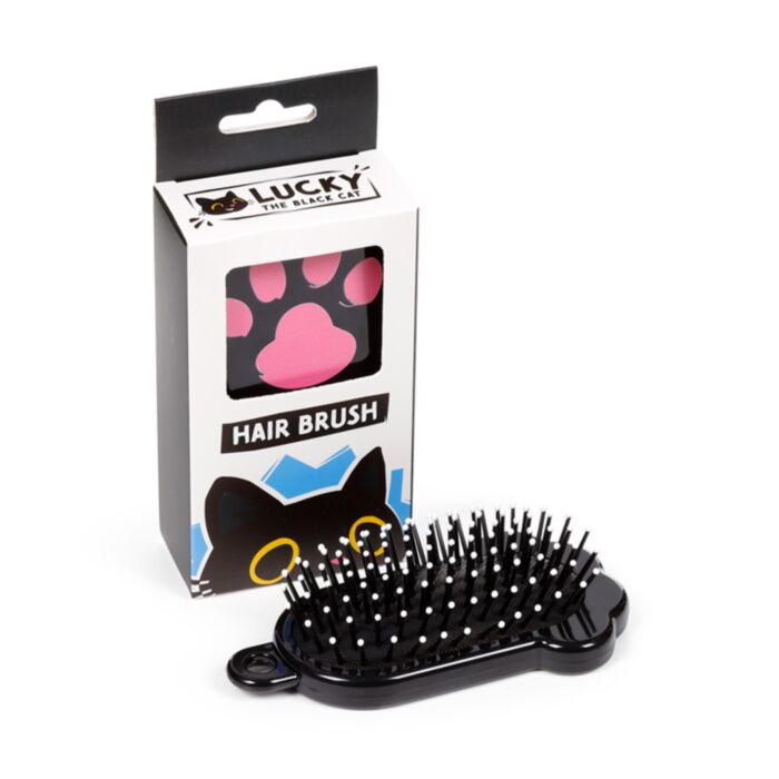 Lucky the Black Cat Paw Shaped Hair Brush