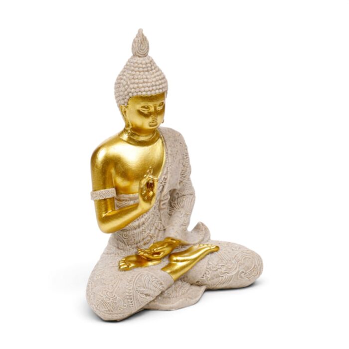 Sandstone & Gold Effect Thai Buddha Meditation