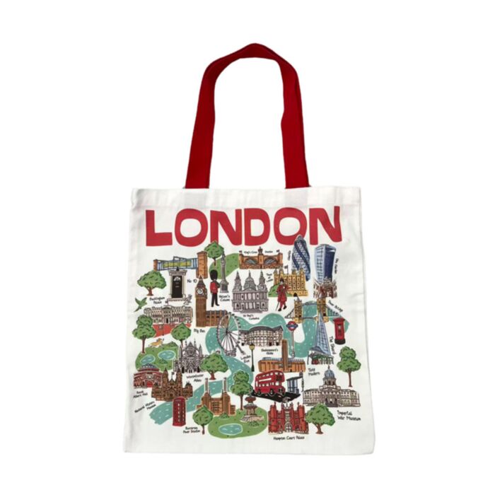 London Souvenir London Landmarks Reusable Tote Bag