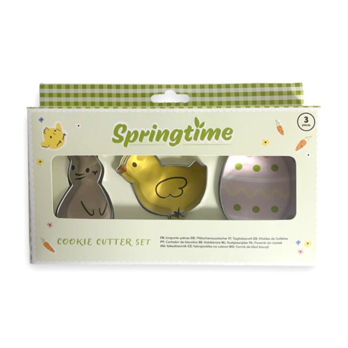 Springtime Bunny Rabbit, Chick & Egg Cookie Cutter Set of 3