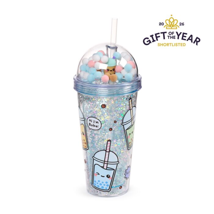 Foodiemals Bubble Tea Double Walled Cup & Straw with Charms