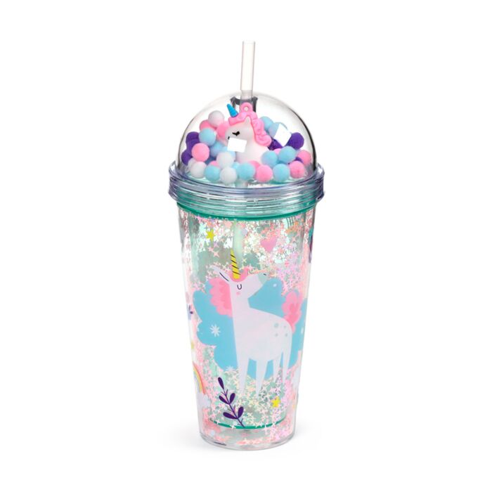 Unicorn Magic Double Walled Cup & Straw with Charms