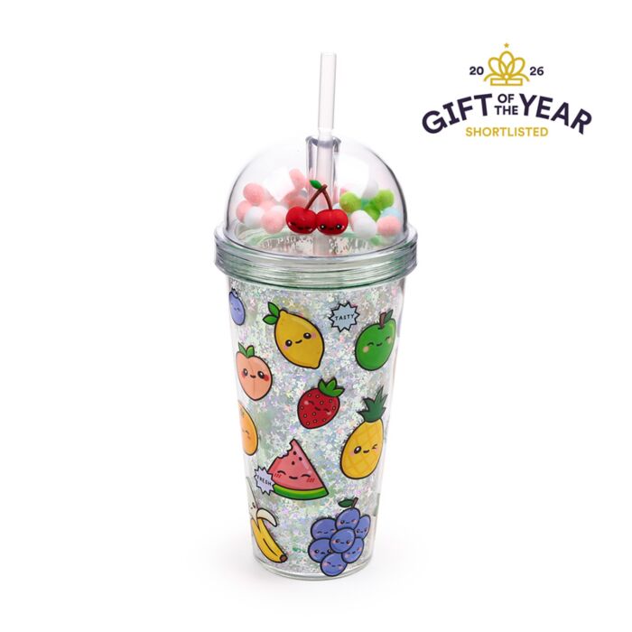 Foodiemals Fruit Double Walled Cup & Straw with Charms