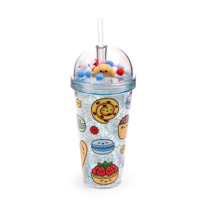 Foodiemals Boulangerie Double Walled Cup & Straw with Charms