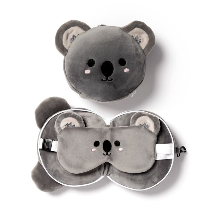 Relaxeazzz Adoramals Koala Plush Travel Pillow & Eye Mask