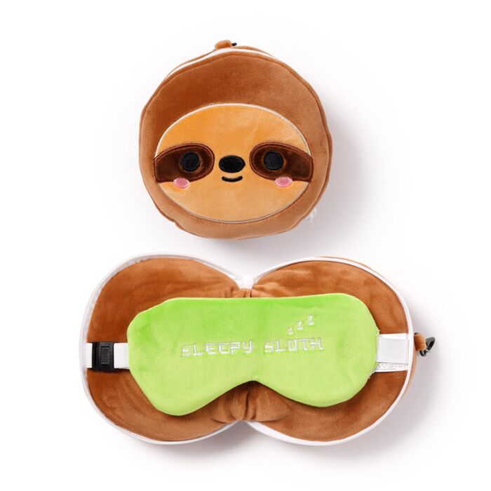 Relaxeazzz Sloth Plush Travel Pillow & Eye Mask