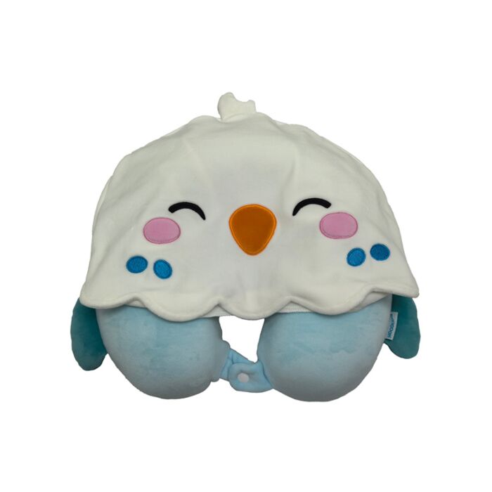 Hoodeazzz Adoramals Kiki the Budgie Plush Memory Foam Travel Pillow & Hood