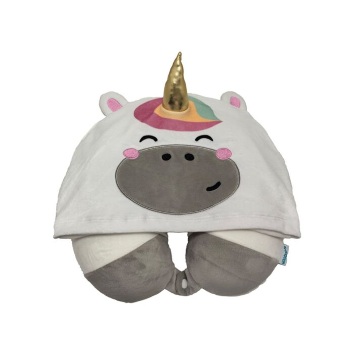 Hoodeazzz Adoracorns Astra the Unicorn Plush Memory Foam Travel Pillow & Hood