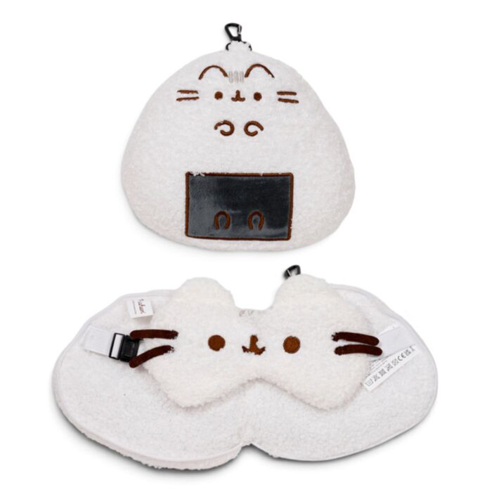 Relaxeazzz Pusheen Cat Bento Club Shaped Travel Pillow & Eye Mask