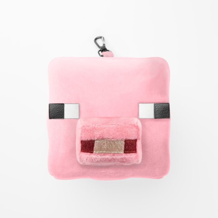 Relaxeazzz Minecraft Pig Shaped Plush Travel Pillow & Eye Mask