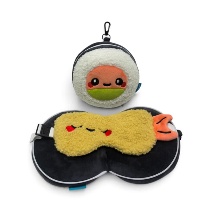 Relaxeazzz Foodiemals Emi the Sushi Shaped Plush Travel Pillow & Eye Mask