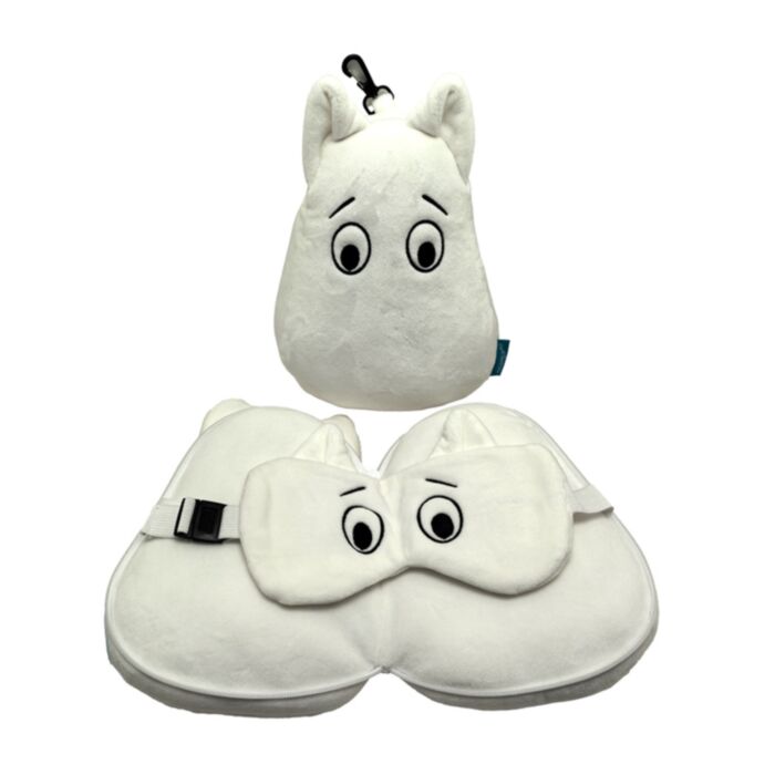 Relaxeazzz Moomin Shaped Plush Travel Pillow & Eye Mask
