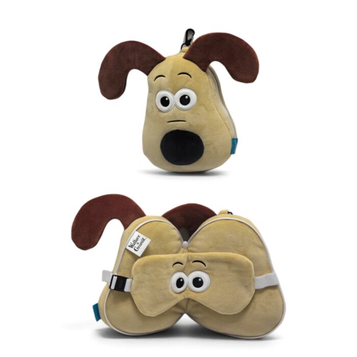 Relaxeazzz Gromit Shaped Plush Travel Pillow & Eye Mask