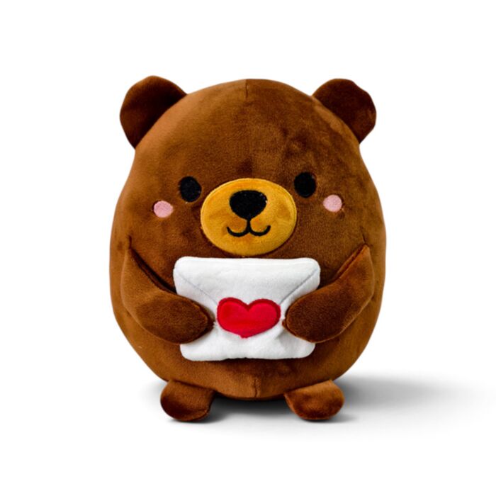 Squidglys J'Adoramals Heart Bear with Love Letter Plush Toy