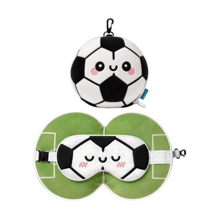 Relaxeazzz Sportamals Football Plush Travel Pillow & Eye Mask