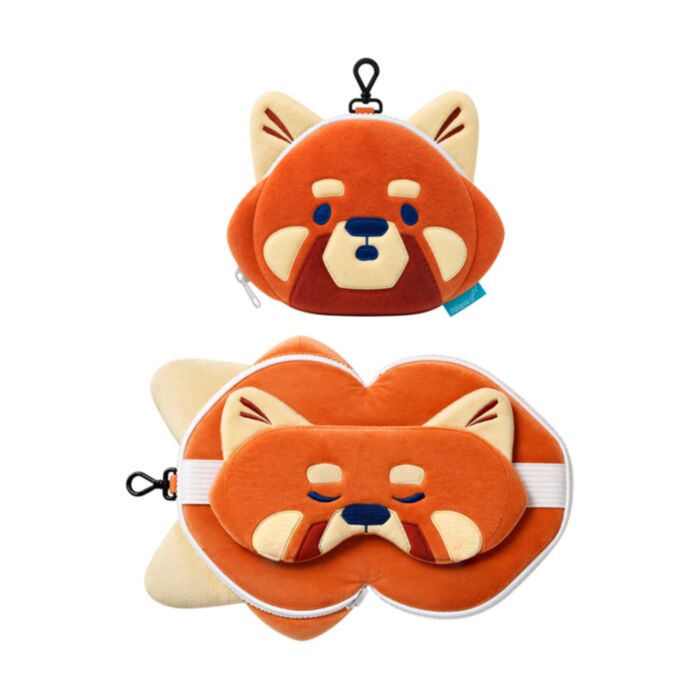 Relaxeazzz Wild World Red Panda Plush Travel Pillow & Eye Mask