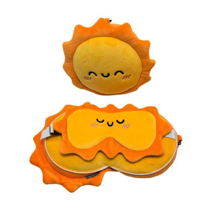 Relaxeazzz Adoramals Sun Plush Travel Pillow & Eye Mask