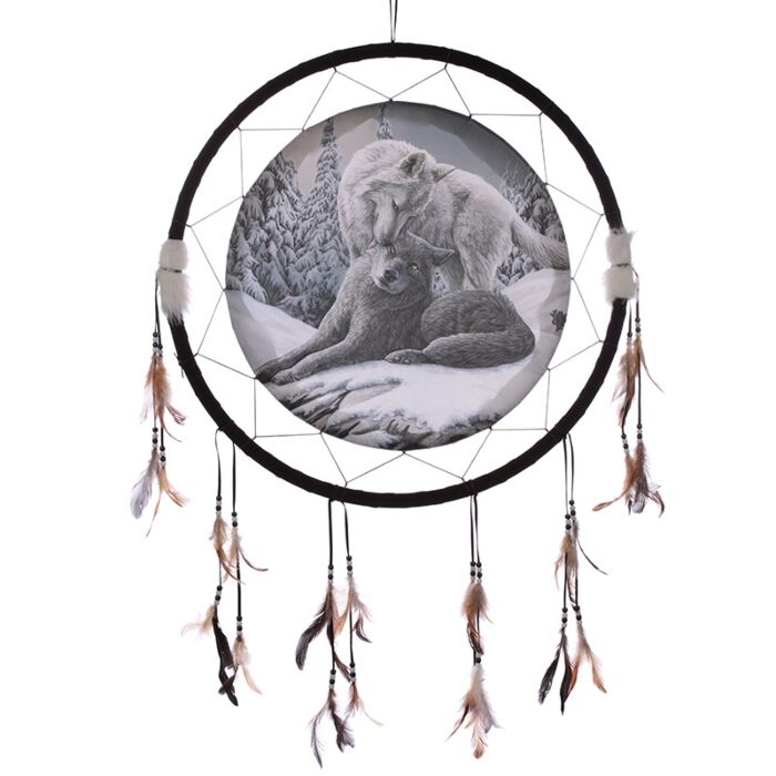 Lisa Parker Snow Kisses Wolf Dreamcatcher 60cm