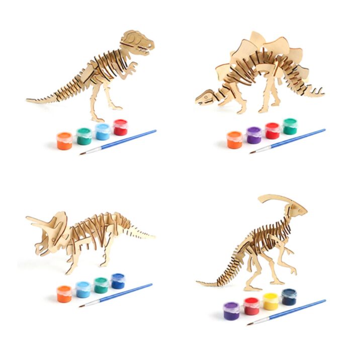 Paint Your Own DIY Dinosaur Skeleton Puzzle Decoration