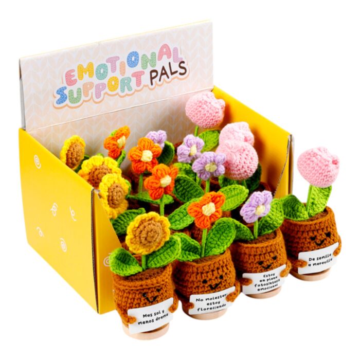 Spanish Positive Emotional Support Crochet Flowers
