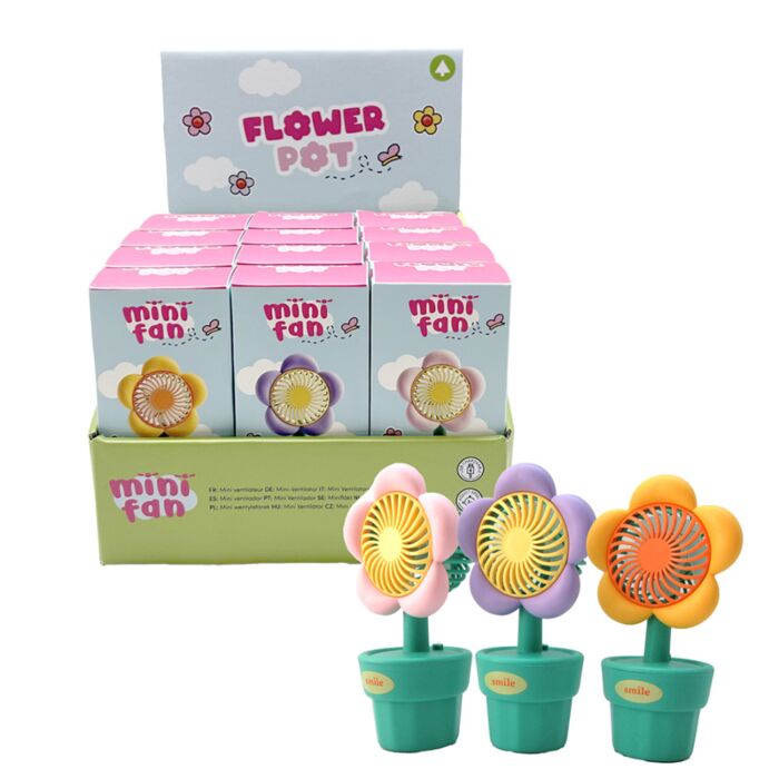 Flower Pot Mini Fan Rechargeable USB