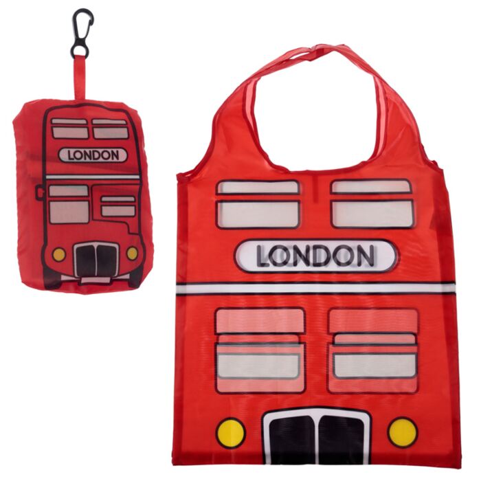 Foldable Reusable Shopping Bag London Icons Red Routemaster Bus