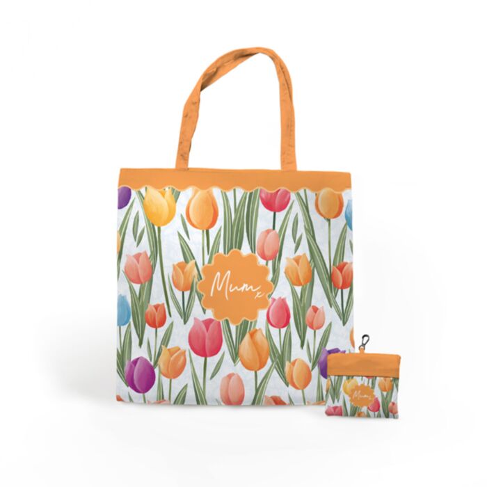 Foldable Reusable Shopping Bag Mother's Day Tulip Mum