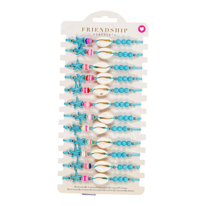 Fashion Bracelets - Blue Beads with Shells & Starfish