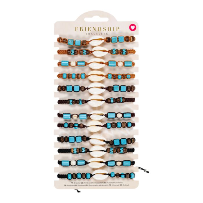 Fashion Bracelets - Brown Beads with Shells