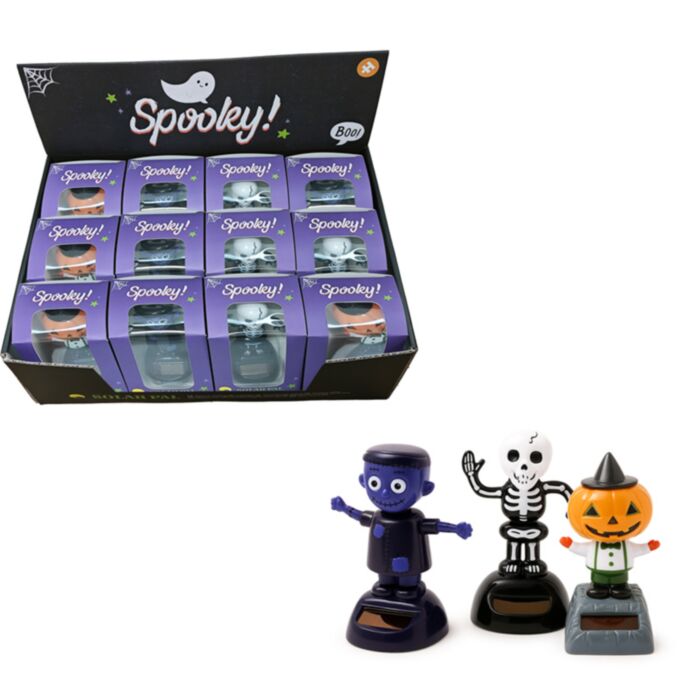 Spooky Frankenstein, Skeleton & Pumpkin Head Solar Pal