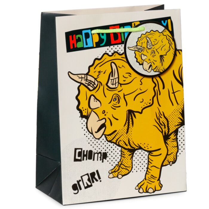 Happy Birthday Dinosauria Gift Bag Medium