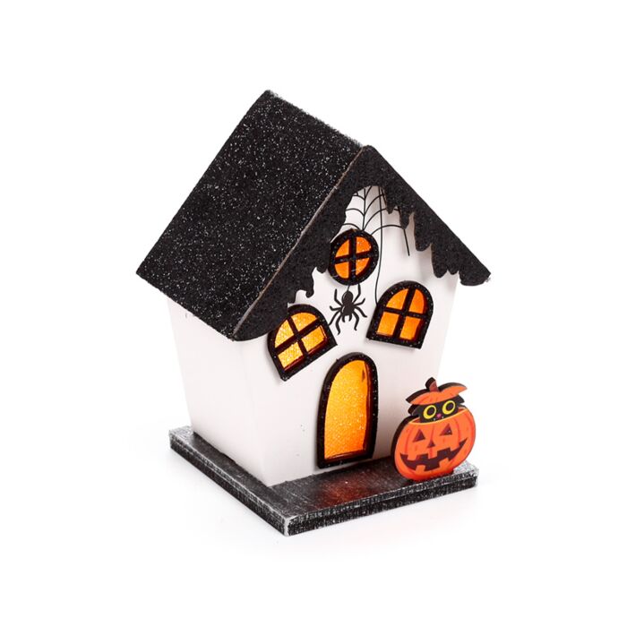 Spooky Pumpkin & Spider House Halloween LED Decoration