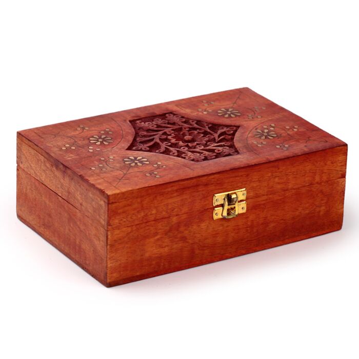 Mango Wood Essential Oil Box Design 2 (Holds 24 Bottles)