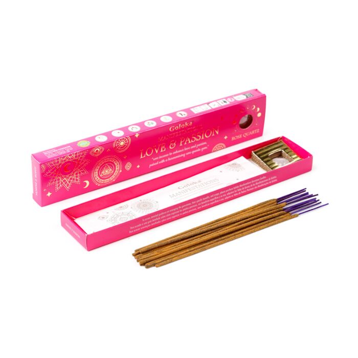 Goloka Manifestations Love & Passion Rose & Rose Quartz Gemstone Set