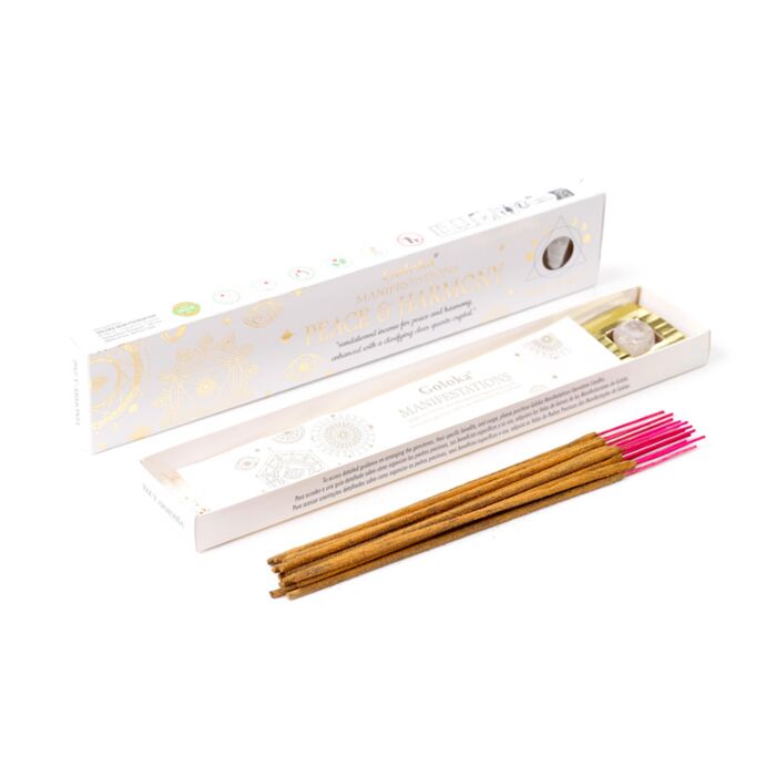 Goloka Manifestations Peace & Harmony Sandalwood & Rock Quartz Gemstone Set