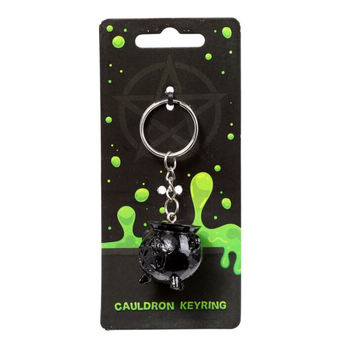 Cauldron with Pentagram Keyring
