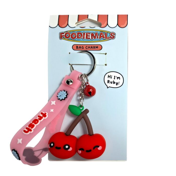 Foodiemals Ruby the Cherry 3D Bag Charm Keyring