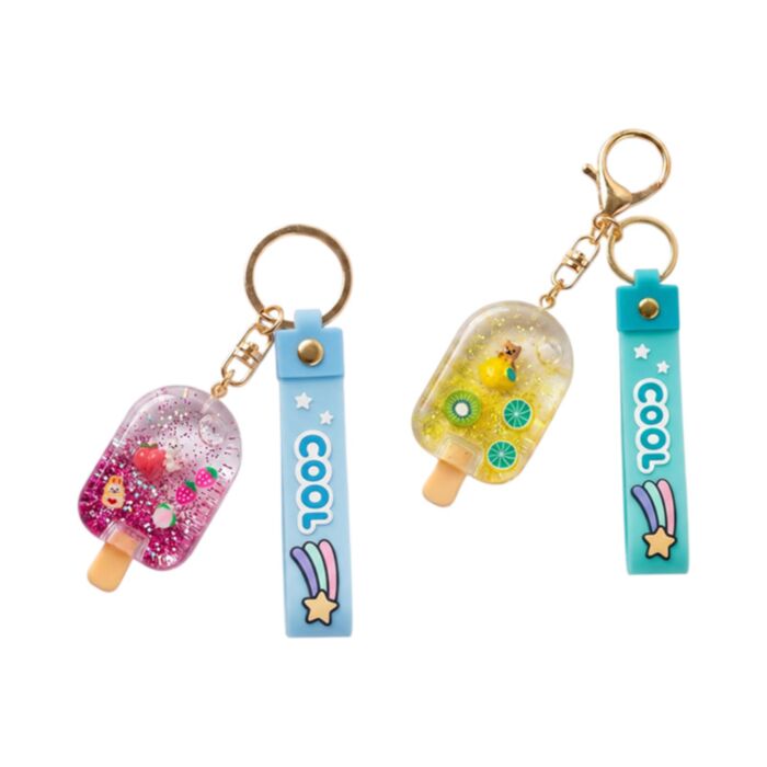 QuirKeys Fruity Ice Lolly Liquid Keyring PVC Bag Charm