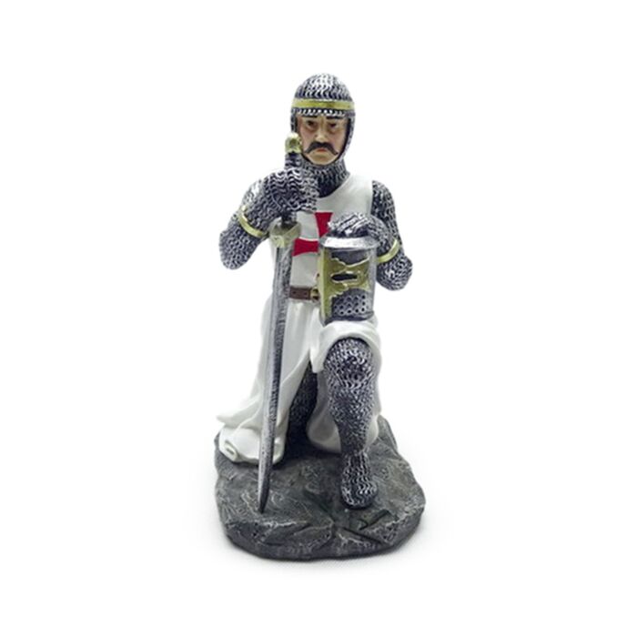 Crusader Knight Kneeling with Sword & Helmet
