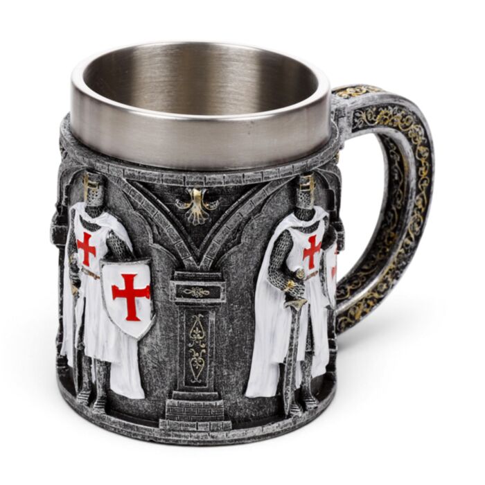 Decorative Medieval Knight with Sword & Shield Tankard