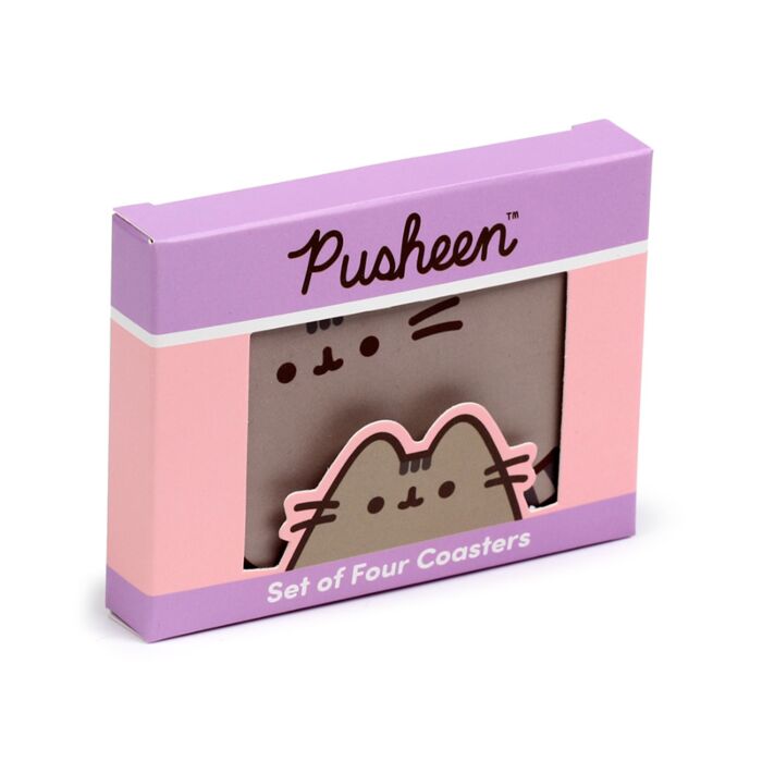 Pusheen the Cat Set of 4 Shaped Cork Coasters