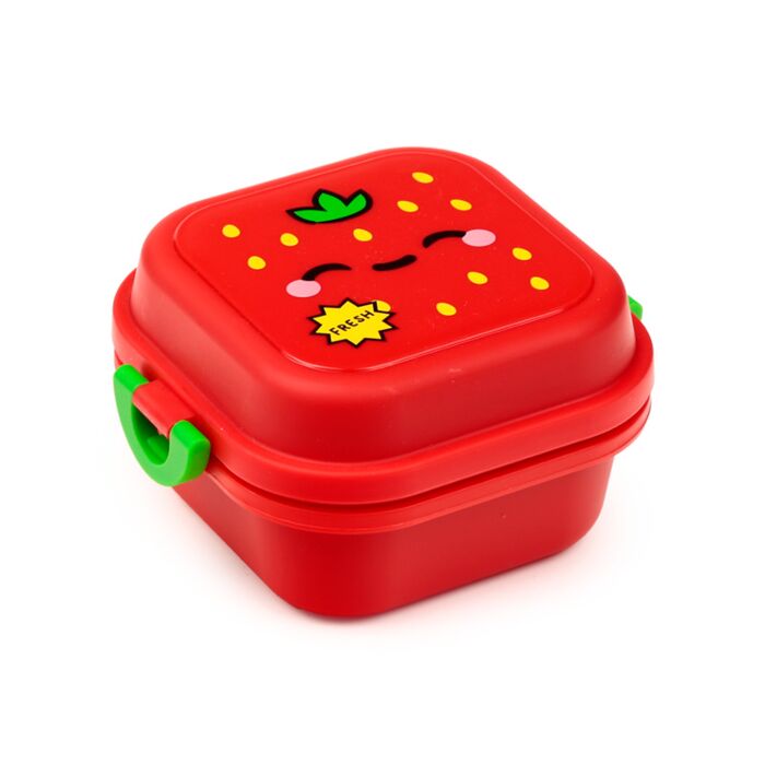 Elidi the Strawberry Foodiemals Clip Lock Stacked Bento Snack Lunch Box