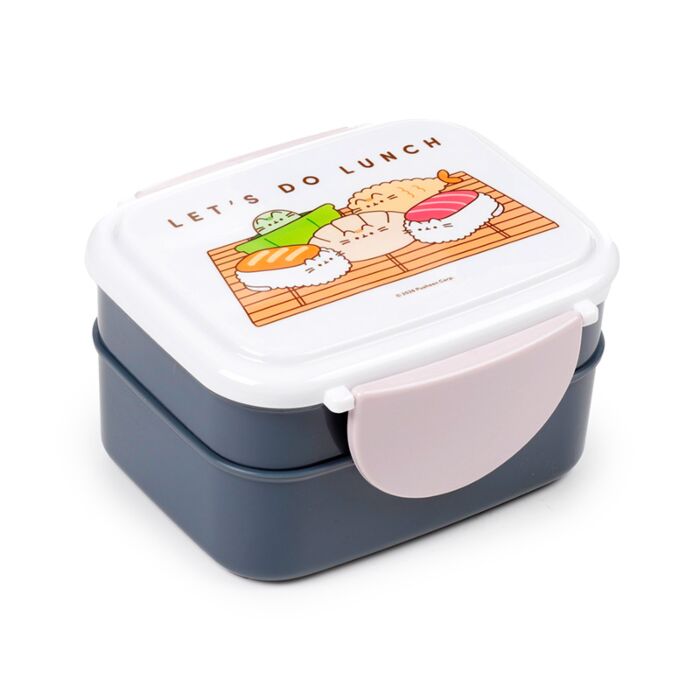 Pusheen the Cat Bento Club Clip Lock Stacked Bento Lunch Box with Cutlery