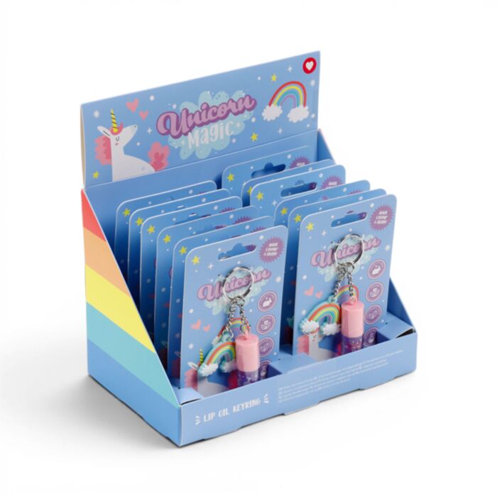 Unicorn Magic Candy Lip Oil Stick with Charm Keyring
