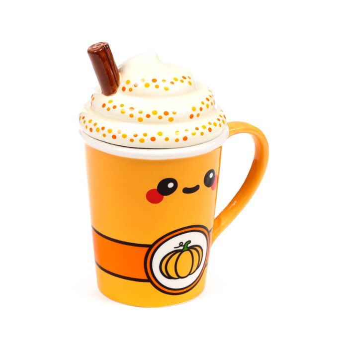 Hazel the Pumpkin Spiced Latte Foodiemals Ceramic Lidded Mug