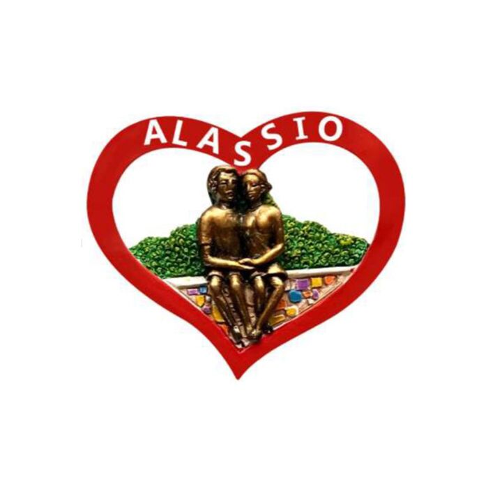Souvenir Seaside Magnet Alassio Red Heart