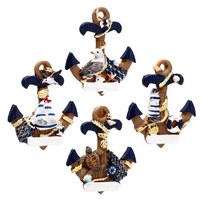 Hand Painted Souvenir Seaside Magnet Nautical Anchor