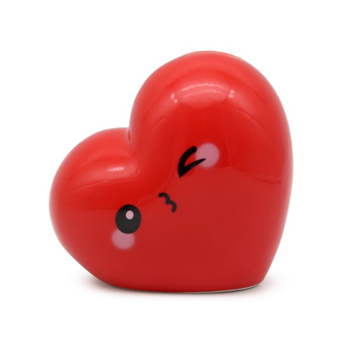 J'Adoramals Red Heart Ceramic Money Box