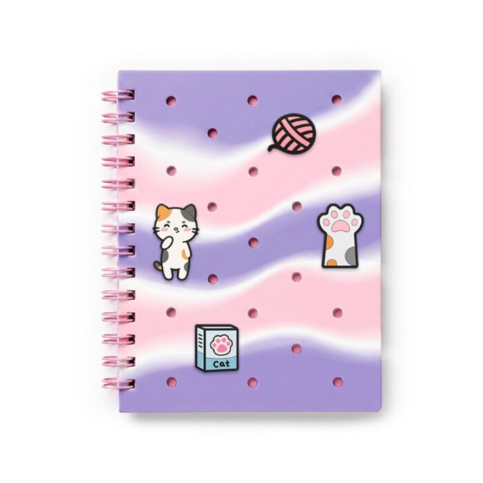Adoramals Lola the Cat Silicone A5 Notebook with Charms