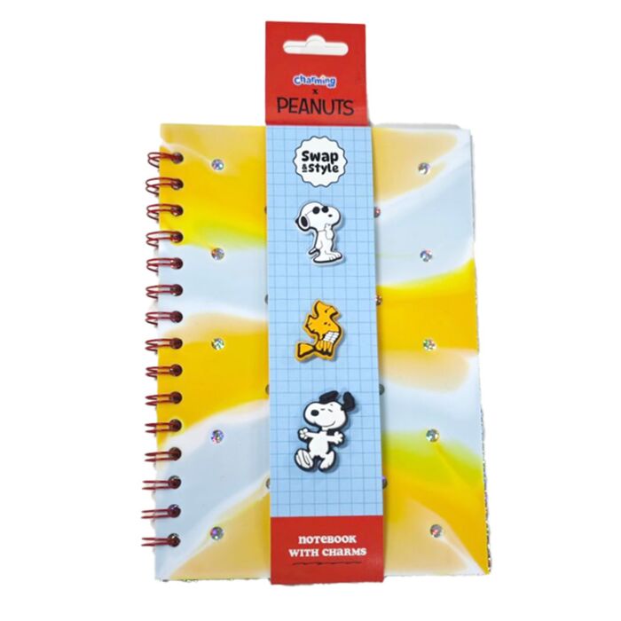Peanuts Snoopy & Woodstock Silicone A5 Notebook with Charms